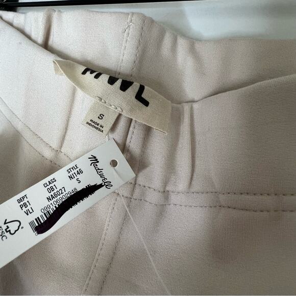 Madewell Beige Natural Ponte Wide-Leg Pants Small - Picture 4 of 6